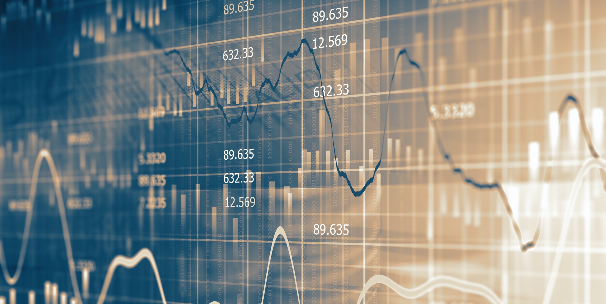 Financial data on a monitor